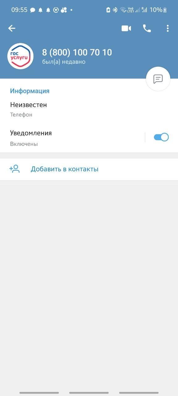 Мошейнический аккаунт Госуслуг в Telegram