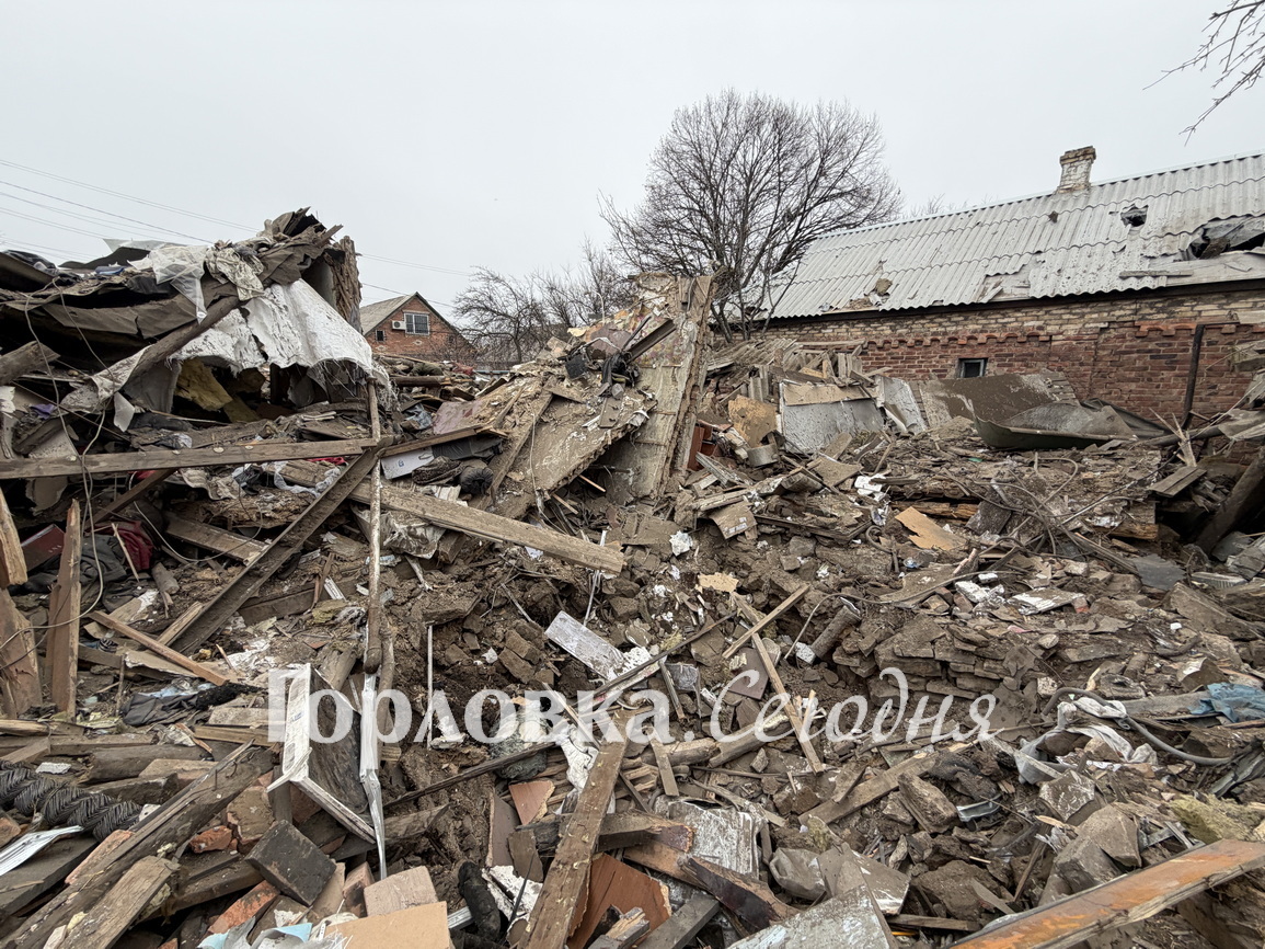 Последствия обстрела Горловки сегодня