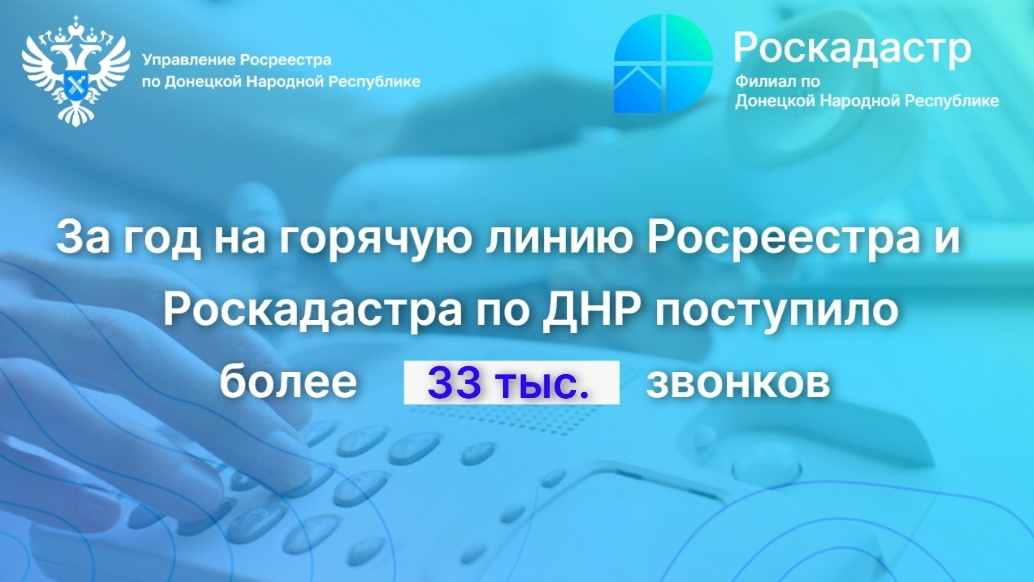 За год на горячую линию Росреестра и Роскадастра по ДНР поступило более 33 т. звонков