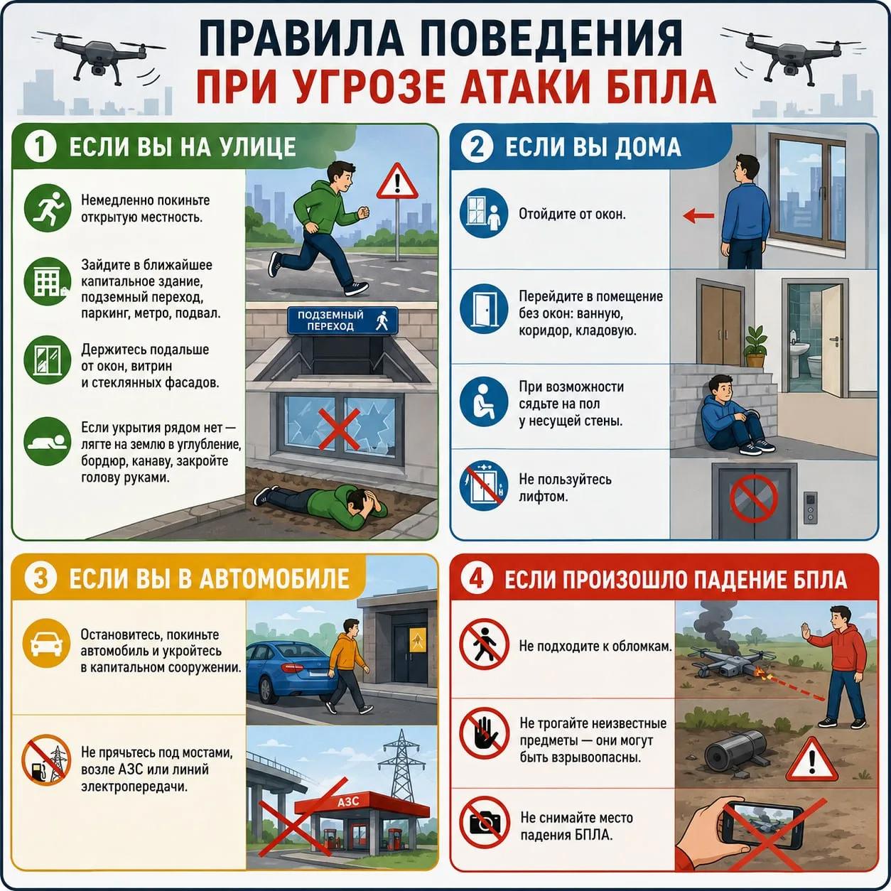 Памятка — угроза атаки БПЛА